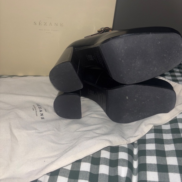Sezane Monique High Mary Janes Glossy Black - Size 37 (US 6.5) - Picture 5 of 5
